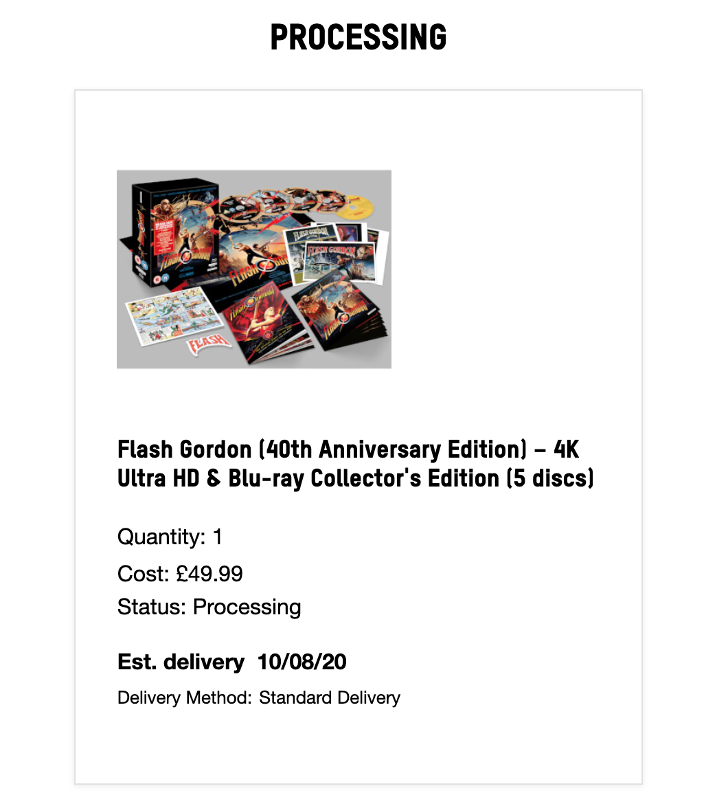 Flash Gordon (40th Anniversary)&nbsp;4K bluray meni tilaukseen